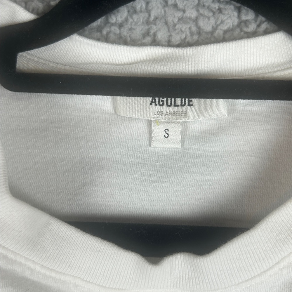 AGOLDE Salma Tee Crewneck Short Sleeve Cotton Relaxed White Top Size S - Picture 10 of 16